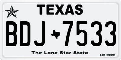 TX license plate BDJ7533
