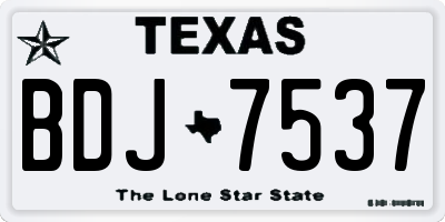 TX license plate BDJ7537