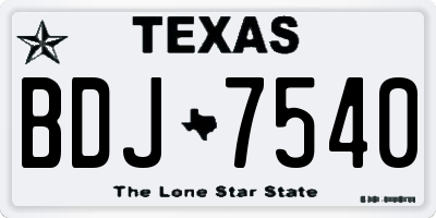 TX license plate BDJ7540