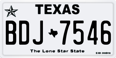 TX license plate BDJ7546