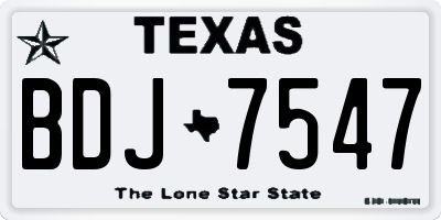 TX license plate BDJ7547