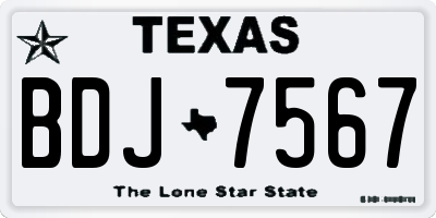 TX license plate BDJ7567