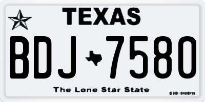 TX license plate BDJ7580