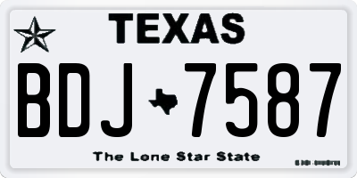 TX license plate BDJ7587