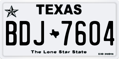 TX license plate BDJ7604