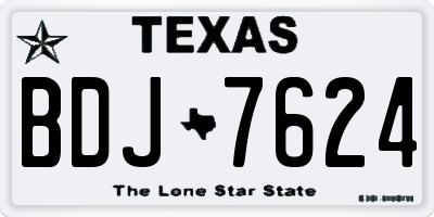 TX license plate BDJ7624