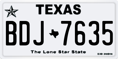 TX license plate BDJ7635