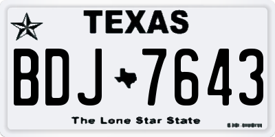 TX license plate BDJ7643