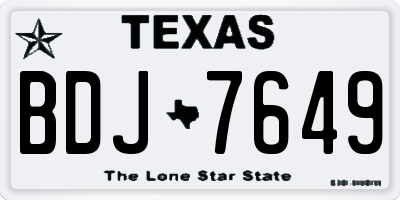 TX license plate BDJ7649