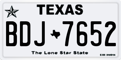 TX license plate BDJ7652