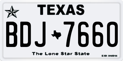 TX license plate BDJ7660