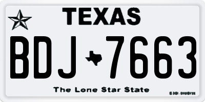 TX license plate BDJ7663