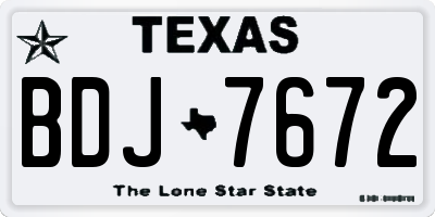 TX license plate BDJ7672