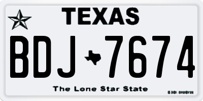 TX license plate BDJ7674