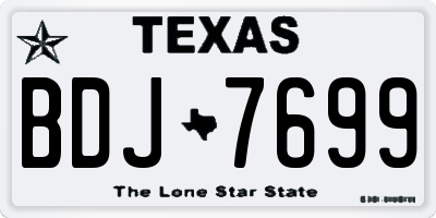 TX license plate BDJ7699