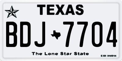 TX license plate BDJ7704