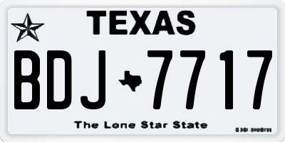 TX license plate BDJ7717