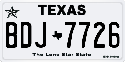 TX license plate BDJ7726