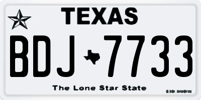 TX license plate BDJ7733