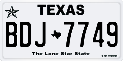 TX license plate BDJ7749
