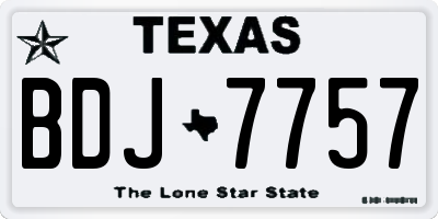 TX license plate BDJ7757
