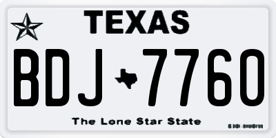 TX license plate BDJ7760