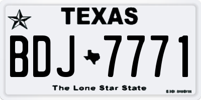 TX license plate BDJ7771