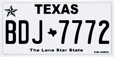 TX license plate BDJ7772