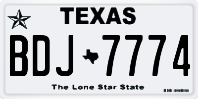 TX license plate BDJ7774