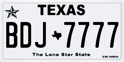 TX license plate BDJ7777