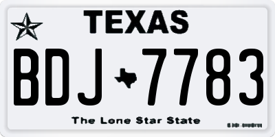 TX license plate BDJ7783