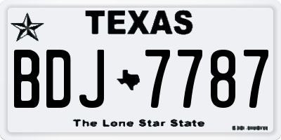TX license plate BDJ7787