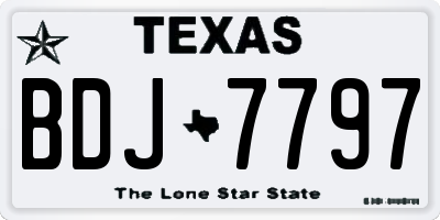 TX license plate BDJ7797