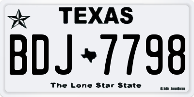 TX license plate BDJ7798