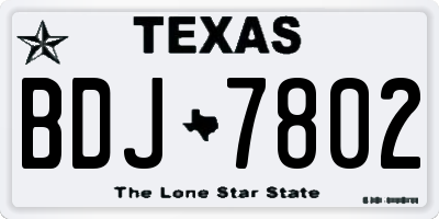 TX license plate BDJ7802