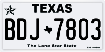 TX license plate BDJ7803