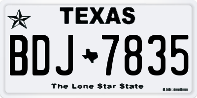 TX license plate BDJ7835