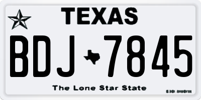 TX license plate BDJ7845
