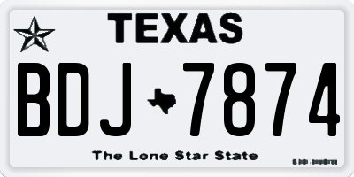 TX license plate BDJ7874