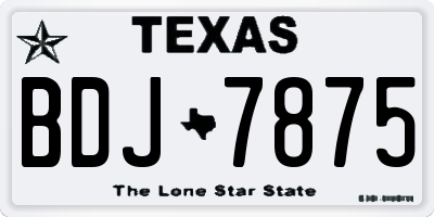 TX license plate BDJ7875