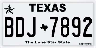 TX license plate BDJ7892