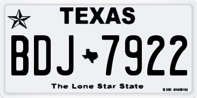 TX license plate BDJ7922