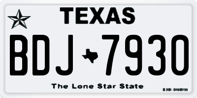 TX license plate BDJ7930