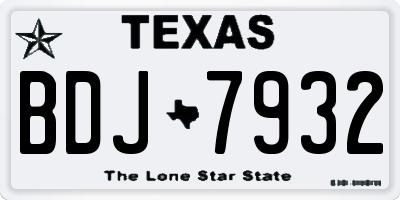 TX license plate BDJ7932