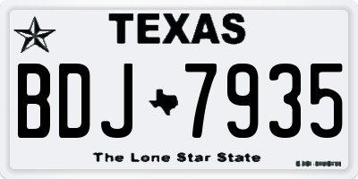 TX license plate BDJ7935