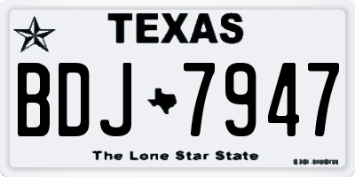 TX license plate BDJ7947