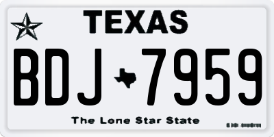 TX license plate BDJ7959