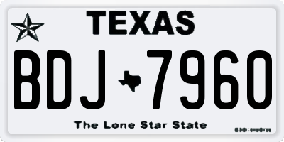 TX license plate BDJ7960