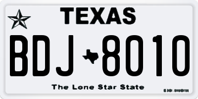 TX license plate BDJ8010