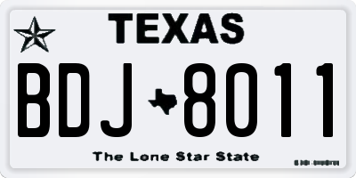TX license plate BDJ8011